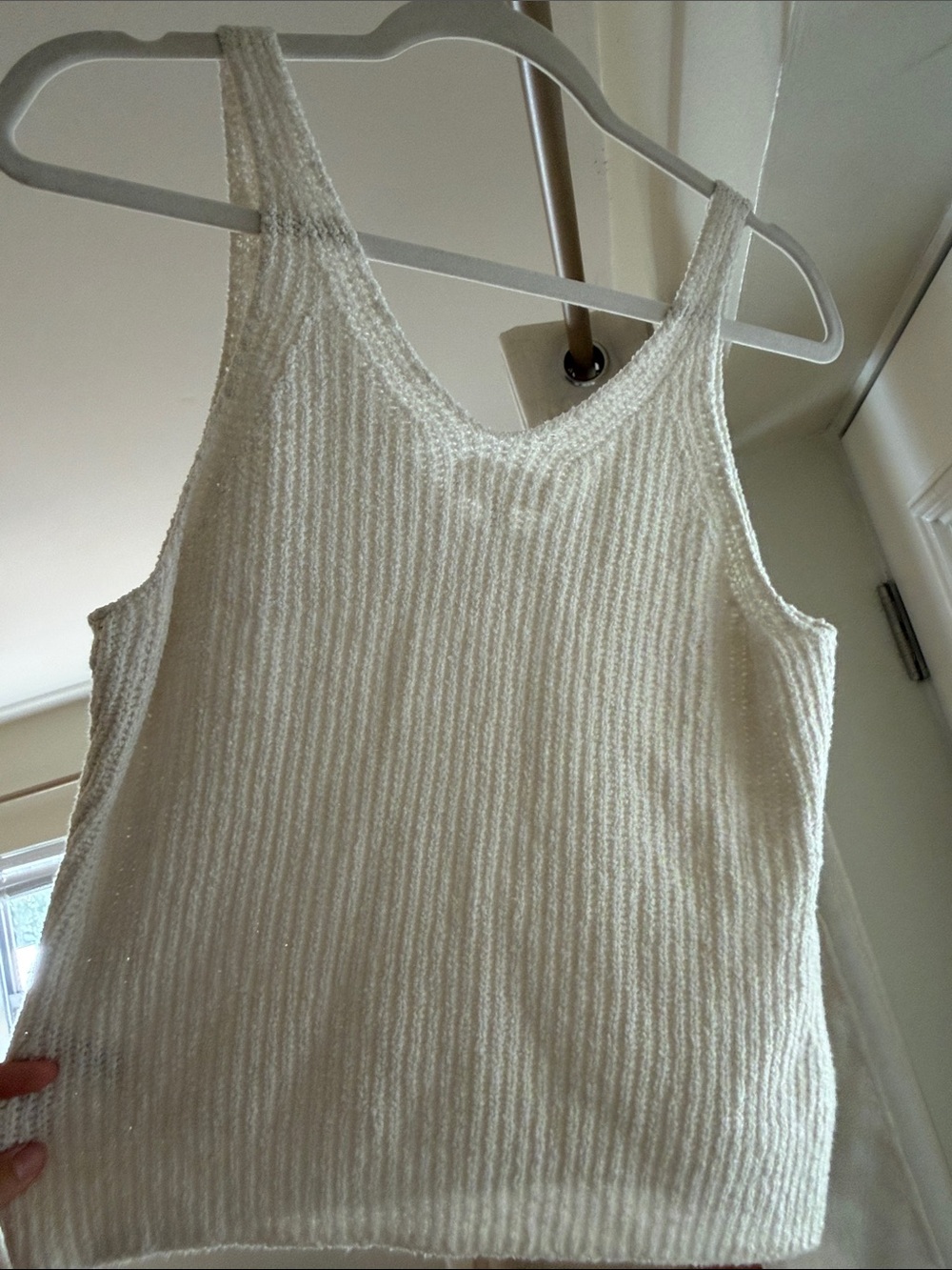 Nation LTD Ivory Ribbed V-Neck Tank - Picture 3 of 4